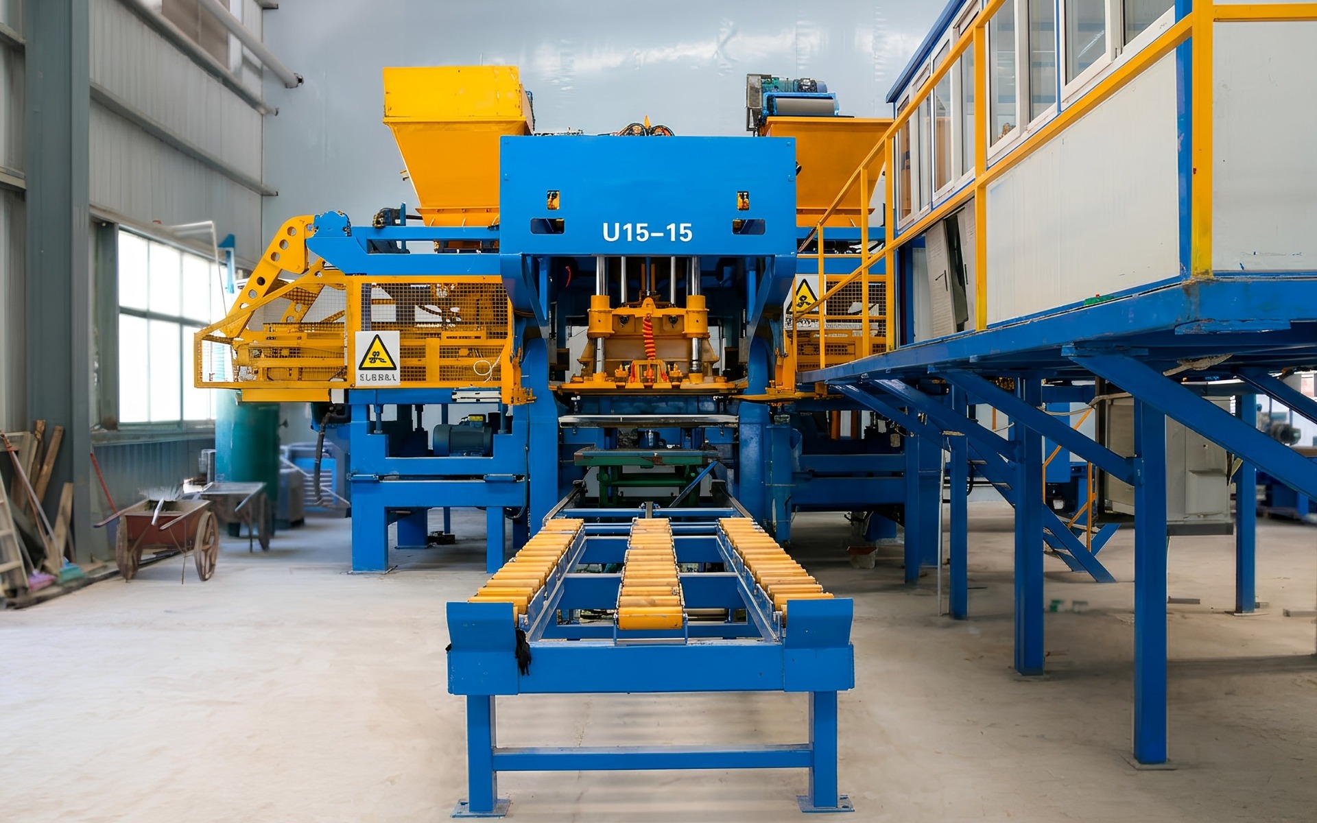 Honcha U15-15 pallet-free concrete block-making machine and production system